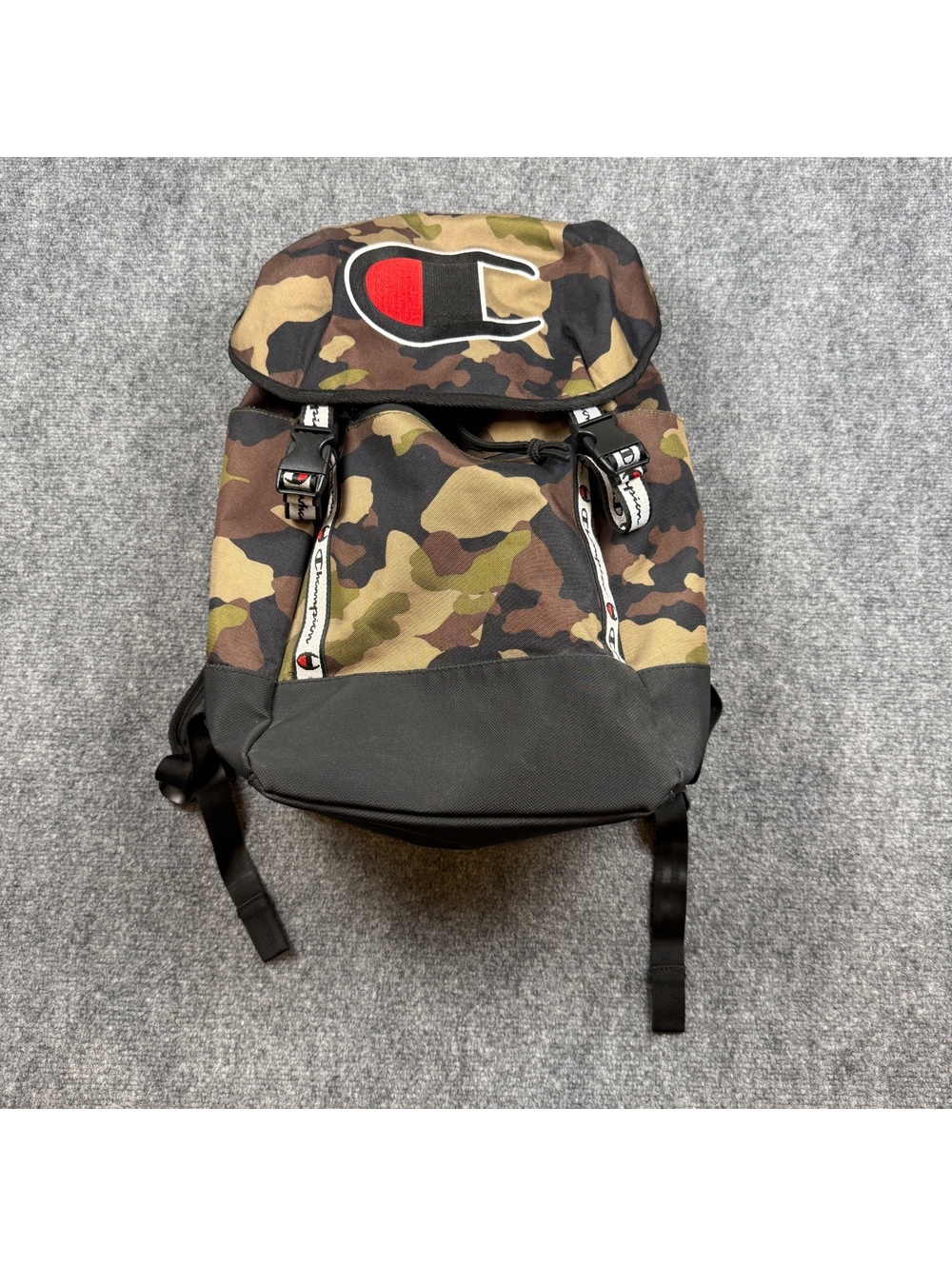 Champion Camouflage Drawstring Backpack with Logo Patch